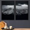 SIGNWIN 2 Piece Framed Canvas Wall Art Monochromatic Mountains Canvas Prints Home Artwork Decoration for Living Room,Bedroom - 24"x36"x2 Panels view 1