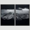 SIGNWIN 2 Piece Framed Canvas Wall Art Monochromatic Mountains Canvas Prints Home Artwork Decoration for Living Room,Bedroom - 24"x36"x2 Panels view 3