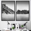 SIGNWIN 2 Piece Framed Canvas Wall Art Monochromatic Mountains Canvas Prints Home Artwork Decoration for Living Room,Bedroom - 24"x36"x2 Panels view 1
