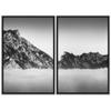 SIGNWIN 2 Piece Framed Canvas Wall Art Monochromatic Mountains Canvas Prints Home Artwork Decoration for Living Room,Bedroom - 24"x36"x2 Panels view 2