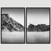 SIGNWIN 2 Piece Framed Canvas Wall Art Monochromatic Mountains Canvas Prints Home Artwork Decoration for Living Room,Bedroom - 24"x36"x2 Panels view 3