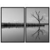 SIGNWIN 2 Piece Framed Canvas Wall Art Black and White Scenery Canvas Prints Home Artwork Decoration for Living Room,Bedroom - 24"x36"x2 Panels view 2