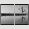 SIGNWIN 2 Piece Framed Canvas Wall Art Black and White Scenery Canvas Prints Home Artwork Decoration for Living Room,Bedroom - 24"x36"x2 Panels view 3
