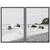 SIGNWIN 2 Piece Framed Canvas Wall Art Black and White Scenery Canvas Prints Home Artwork Decoration for Living Room,Bedroom - 24"x36"x2 Panels view 2