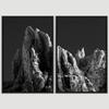 SIGNWIN 2 Piece Framed Canvas Wall Art Monochromatic Mountains Canvas Prints Home Artwork Decoration for Living Room,Bedroom - 24"x36"x2 Panels view 3
