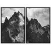 SIGNWIN 2 Piece Framed Canvas Wall Art Black and White Mountains Canvas Prints Home Artwork Decoration for Living Room,Bedroom - 24"x36"x2 Panels view 2