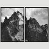SIGNWIN 2 Piece Framed Canvas Wall Art Black and White Mountains Canvas Prints Home Artwork Decoration for Living Room,Bedroom - 24"x36"x2 Panels view 3