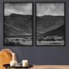 SIGNWIN 2 Piece Framed Canvas Wall Art Monochromatic Mountains Canvas Prints Home Artwork Decoration for Living Room,Bedroom - 24"x36"x2 Panels view 1