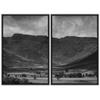 SIGNWIN 2 Piece Framed Canvas Wall Art Monochromatic Mountains Canvas Prints Home Artwork Decoration for Living Room,Bedroom - 24"x36"x2 Panels view 2