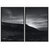 SIGNWIN 2 Piece Framed Canvas Wall Art Monochromatic Mountains Canvas Prints Home Artwork Decoration for Living Room,Bedroom - 24"x36"x2 Panels view 2