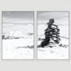 SIGNWIN 2 Piece Framed Canvas Wall Art Monochromatic Mountains Canvas Prints Home Artwork Decoration for Living Room,Bedroom - 24"x36"x2 Panels view 3