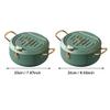 Tempura Frying Pan, 10 inch Deep Fryer Pot with Temperature Control, Carbon Steel Japanese Fryer Pot for Kitchen Home Cooking Chicken Legs, Dried Fish Tools (Green) view 4