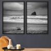 SIGNWIN 2 Piece Framed Canvas Wall Art Black and White Scenery Canvas Prints Home Artwork Decoration for Living Room,Bedroom - 24"x36"x2 Panels view 1