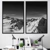 SIGNWIN 2 Piece Framed Canvas Wall Art Monochromatic Mountains Canvas Prints Home Artwork Decoration for Living Room,Bedroom - 24"x36"x2 Panels view 1