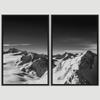 SIGNWIN 2 Piece Framed Canvas Wall Art Monochromatic Mountains Canvas Prints Home Artwork Decoration for Living Room,Bedroom - 24"x36"x2 Panels view 3