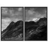 SIGNWIN 2 Piece Framed Canvas Wall Art Monochromatic Mountains Canvas Prints Home Artwork Decoration for Living Room,Bedroom - 24"x36"x2 Panels view 2