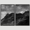 SIGNWIN 2 Piece Framed Canvas Wall Art Monochromatic Mountains Canvas Prints Home Artwork Decoration for Living Room,Bedroom - 24"x36"x2 Panels view 3