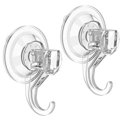 VIS'V Suction Cup Hooks, Small Shower Suction Hooks, Heavy Duty, Removable and Reusable, Clear, 4 Pcs