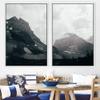 SIGNWIN 2 Piece Framed Canvas Wall Art Monochromatic Mountains Canvas Prints Home Artwork Decoration for Living Room,Bedroom - 24"x36"x2 Panels view 1