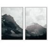 SIGNWIN 2 Piece Framed Canvas Wall Art Monochromatic Mountains Canvas Prints Home Artwork Decoration for Living Room,Bedroom - 24"x36"x2 Panels view 2