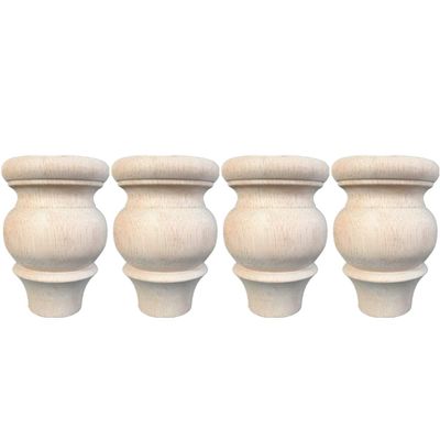 No Paint Set of 4 Shaped Wood TV Table Legs Furniture Sofa Chair Ottoman Couch Bed Wardrobe Cabinet Legs Type-L