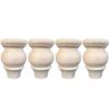 No Paint Set of 4 Shaped Wood TV Table Legs Furniture Sofa Chair Ottoman Couch Bed Wardrobe Cabinet Legs Type-L view 1