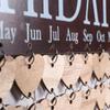 BIRTHDAYS Wooden DIY Calendar Hanging Plaque Board Family Birthday Reminder Home Decor (Colorful, 1 Plaque, 1 Rope, 50 Heart Discs) view 4