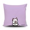 MALIHONG Dog Throw Pillow Cover Cute Peeking Dog Finnish Lapphund Macaron Purple Pillow Case for Sofa Bed Home Decor 16x16 Inch view 1