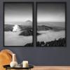 SIGNWIN 2 Piece Framed Canvas Wall Art Monochromatic Mountains Canvas Prints Home Artwork Decoration for Living Room,Bedroom - 24"x36"x2 Panels view 1