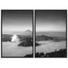 SIGNWIN 2 Piece Framed Canvas Wall Art Monochromatic Mountains Canvas Prints Home Artwork Decoration for Living Room,Bedroom - 24"x36"x2 Panels view 2