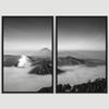 SIGNWIN 2 Piece Framed Canvas Wall Art Monochromatic Mountains Canvas Prints Home Artwork Decoration for Living Room,Bedroom - 24"x36"x2 Panels view 3