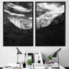 SIGNWIN 2 Piece Framed Canvas Wall Art Monochromatic Mountains Canvas Prints Home Artwork Decoration for Living Room,Bedroom - 24"x36"x2 Panels view 1