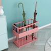 Umbrella Racks WXYZ Metal Wrought Iron Umbrella Stand, Household Hotel Business Umbrella Bucket, Removable Drip Tray, Black, White, Gold, Pink, Green (Color : Pink, Size : 64x24x44cm) view 3