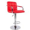 Wowdawn Modern Square PU Leather Adjustable BarStools Counter Height Stools with Arms and Back Bar Chairs,360 Swivel Stool,120kg Load,Multi-Color Optional view 1