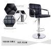 Wowdawn Modern Square PU Leather Adjustable BarStools Counter Height Stools with Arms and Back Bar Chairs,360 Swivel Stool,120kg Load,Multi-Color Optional view 4