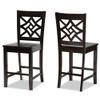 Baxton Studio Nicolette Modern and Contemporary Transitional Dark Brown Finished Wood 2-Piece Counter Stool Set view 1