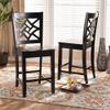 Baxton Studio Nicolette Modern and Contemporary Transitional Dark Brown Finished Wood 2-Piece Counter Stool Set view 4