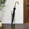 Umbrella Racks WXYZ Brown Retro Metal Umbrella Stand, Household Waterproof and Rust-Proof Umbrella Bucket, Hotel Office Umbrella Storage Rack 16x14x60.5cm view 2