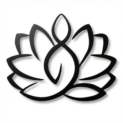 DEKADRON Lotus Flower Metal Wall Art Home Decoration Yoga Decor Metal Sign (30" W x 24" H / 75x61cm)
