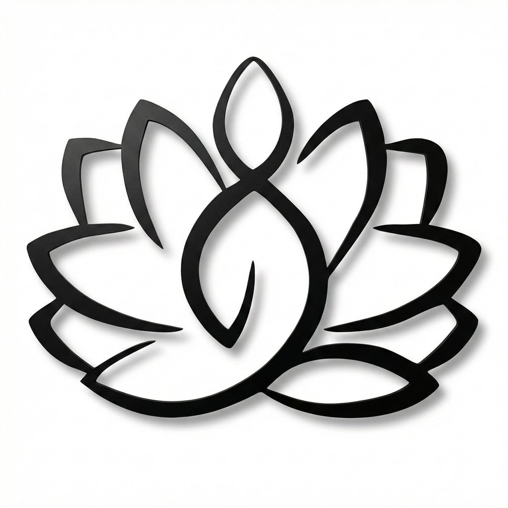 DEKADRON Lotus Flower Metal Wall Art Home Decoration Yoga Decor Metal Sign (30" W x 24" H / 75x61cm)