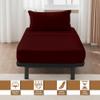 ARlinen 4 PCs Cot Sheets Sets 30" X 80", Egyptian Cotton Fitted Mattress Fits Upto 4"-8" Deep Perfect for Narrow Twin/RV Bunk/Guest Bed Replacement/Camping, Burgundy view 2