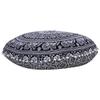 Maviss Home Floor Decor Round Mandala Pouf Cover | Floor Yoga Pillows Cover | Round Bohemian Meditation Cushion Cover | Round Pouf Cover | 32 Inch 80 cm Approx; Black & White view 2