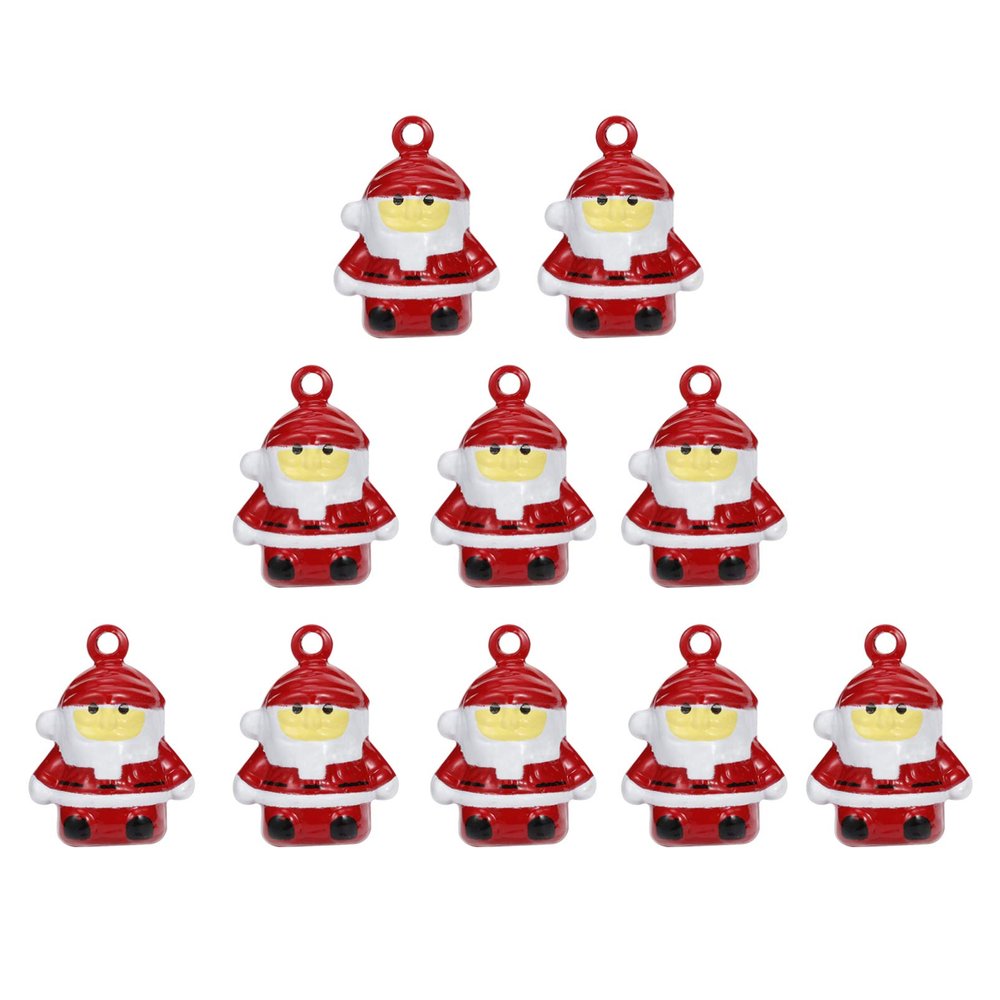 10pcs Christmas Jingle Bells Small Craft Bells Santa Claus Miniatures Ornaments for Xmas Holiday Tree Ornaments