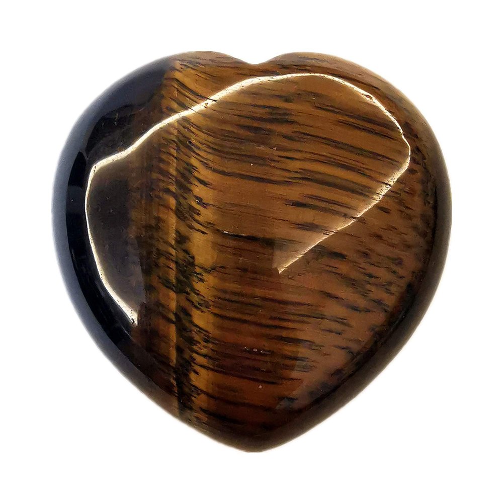 Bacatgem 1 Pcs Natural Tiger's Eye Palm Worry Carved Heart Love Stone,1.57 inchs Crystals and Healing Stones