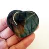 Bacatgem 1 Pcs Natural Tiger's Eye Palm Worry Carved Heart Love Stone,1.57 inchs Crystals and Healing Stones view 2