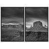 SIGNWIN 2 Piece Framed Canvas Wall Art Monochromatic Mountains Canvas Prints Home Artwork Decoration for Living Room,Bedroom - 24"x36"x2 Panels view 2