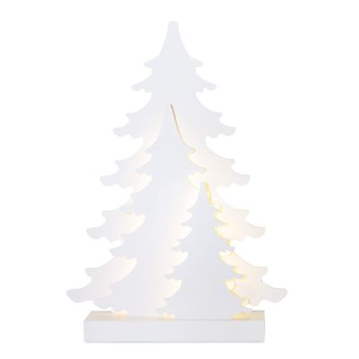 Contemporary Home Living 27" White Lighted Tree Christmas Tabletop Decor