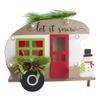 Northlight Pine and Snowman RV Let It Snow Christmas Decoration - 12" - Red and Green view 1