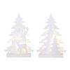Contemporary Home Living Set of 2 White LED Lighted Tree 4 Piece Christmas Tabletop Decors 16" view 1