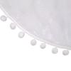 36" White Christmas Tree Skirt with a Pom Pom Border and Tie Backs view 4